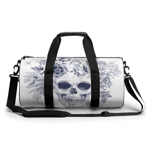 Sac de sport crâne de fleurs contre le manque de place gym