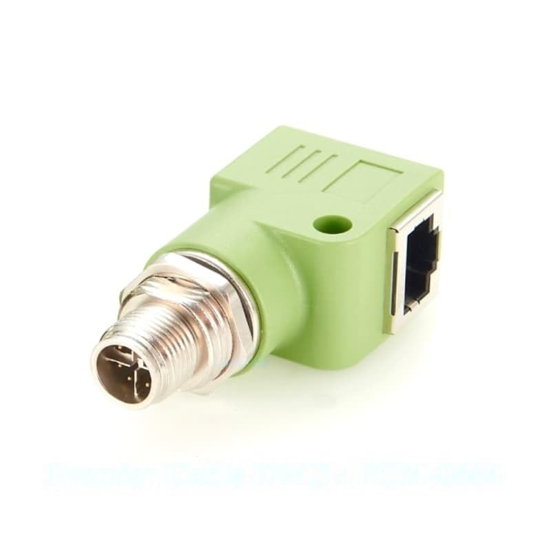 M12 to RJ45 Ethernet Adapter Converter, RJ45 Female to M12 X Code 8-pin Panel Mount Bulkhead Cable-Through Industrial Connector (PCM-0664)