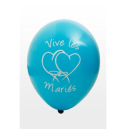 S Ballon Mariage Bleu Turquoise vive Les mariés en Latex (x8) BAL225