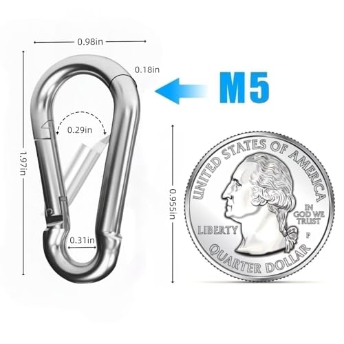 image for YUQGAOP 24 Pcs Small Carabiner,1.97 inch Small Spring Snap Hook, Carab