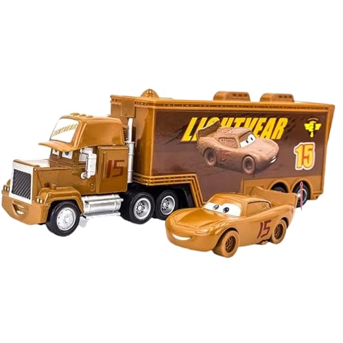 Yestree Cars Jouet 2 Pièces Set Véhicules, Camion Cars et Voiture de Course Enfant Camion Transporteur Modèle de Voiture Figurine Car, Cadeaux Parfaits pour...
