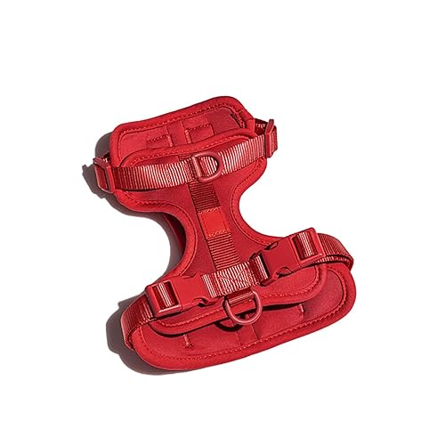 NOVSKI Dog Harness and Leash Set No Pull Dog Vest Harness Waterproof Dog Leash Collar for Small Medium Large Dogs (Color : A Red Harness, Size : 26)