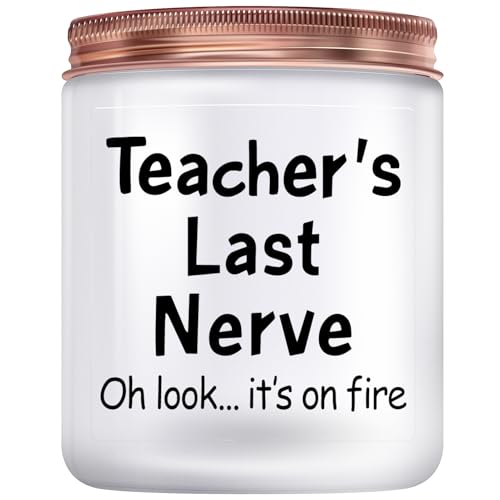 Kedofa Teacher Appreciation Gifts Teacher Christmas Birthday Retirement Thanksgiving Teachers Day Gifts - Teachers Last Nerve Scented Candle