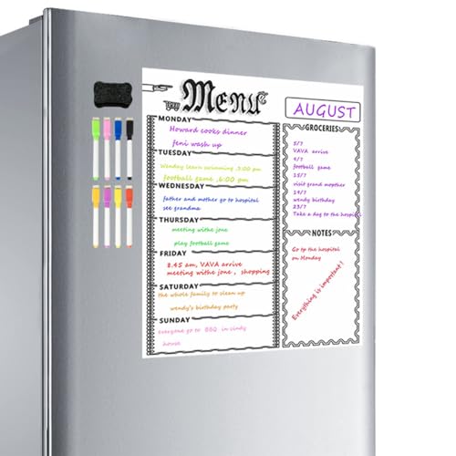 POFET Magnetic Fridge Calendar, Meal Planner