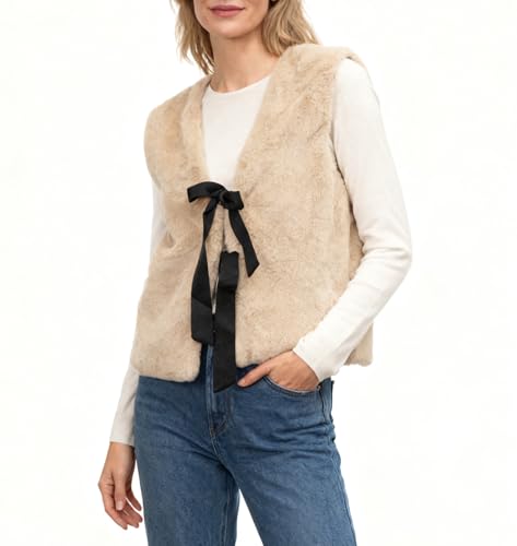 Gilet en fausse fourrure sans manches idéal pour les sorties hivernales en ville
