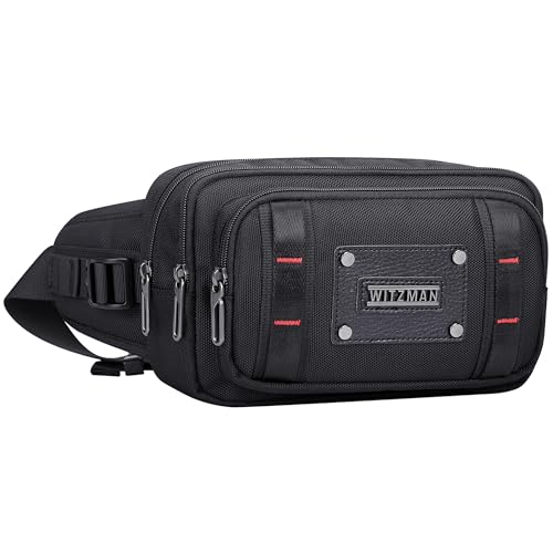 Sac banane homme noir multi-poches au design compact et ultra léger