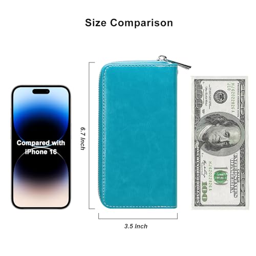 Image of Double Zipper Wallet for Woman Clutch Purse with Cell Phone Holder for Smartphone /Card /Coin /Cash