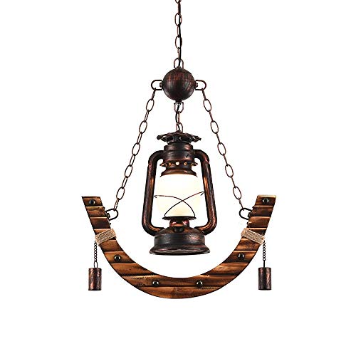 Lustre corde et fer forgé style américain rétro pour décoration de villa