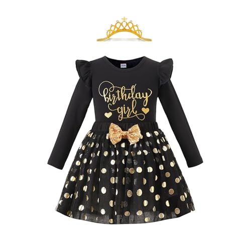 Image of LYSMuch Toddler Girls Long-Sleeve Birthday Outfits Shirt