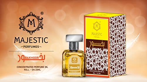 Majestic Perfumes - Bakhoor 20ml Attar || Premium Floral, Woody, Oriental Perfume Oil || Long-Lasting Unisex Attar Roll On ||