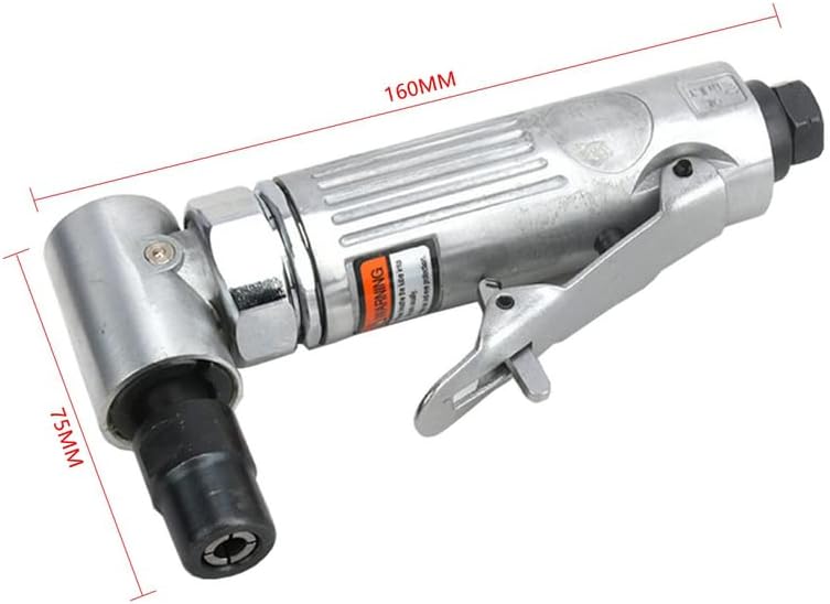 Portable Mini 1/4 Inch Air Angle Die Grinder 90 Degree Pneumatic Grinding Polisher Mill Engraving Machine Pneumatic Tool (16PCS Set)
