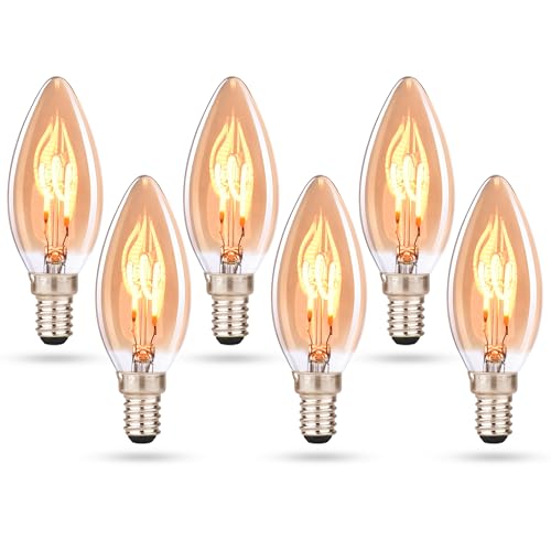 CROWN LED E27 LED glühbirne kerzenform - Warmweiße - Energieeffizient E-Klasse - Entspricht 38W Glühlampe - Langlebig - Ideal für Zuhause, Restaurants, Stoßfest - 9,9 x 3,5 cm - Set von 6
