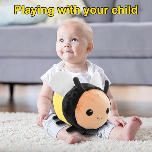 Qxwuyazbryl Biene Kuscheltier 20 cm, Biene Plüschkissen, Weiches Hummel Plüschtier, Niedliche Bienes Plüschtier, Stofftier Kinder Plushie, Süßes Geschenk für Kinder, Mädchen & Jungen