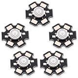 LEDGUHON 5PCS Green LED Chip,3W Light Emitting Diode with Aluminum Plate 20mm Star PCB Base Heat Sink COB Lamp Beads DIY Lighting (700mA,3.0-3.4V,140deg,Green 520-525nm)