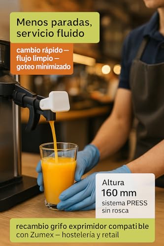 Grifo para exprimidor Zumex Versatile Pro V2 y Essential sin rosca 8