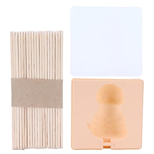 Molde de helado de silicona Diy Barra de hielo Barra de hielo Bandeja de helado para niños con palos naranja (serpiente)