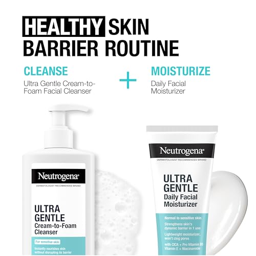Neutrogena Ultra Gentle Cream-to-Foam Daily Facial Cleanser, 8.5 oz - image 8