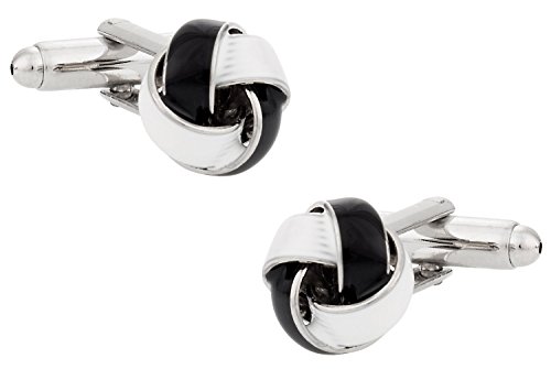 Mancuernillas en negro y blanco con estuche de presentación miniatura 1