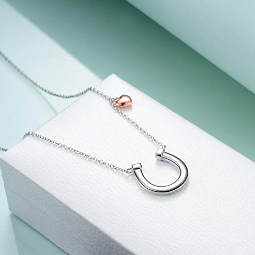 POPLYKE Horseshoe Necklace for Women Sterling Silver Horse Jewelry Gifts for Women4