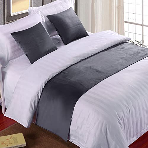 TTiiLoe Bettläufer, King-Size-Bett, weicher Samt, Dekoration, Bettbezug, grau, luxuriöse Tagesdecke, Bettläufer, für Fuß des Bettes, Bettschal, Bett, Endhandtuch für Hotel, Schlafzimmer, 240 x 50 cm TTiiLoe Bettläufer, King-Size-Bett, weicher Samt, Dekoration, Bettbezug, grau, luxuriöse Tagesdecke, Bettläufer, für Fuß des Bettes, Bettschal, Bett, Endhandtuch für Hotel, Schlafzimmer, 240 x 50 cm