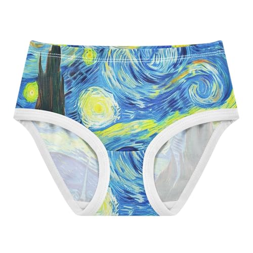 Cotton Toddler Girls Underwear Starry Night Little Girl Panties Pattern Underpants Briefs 2t