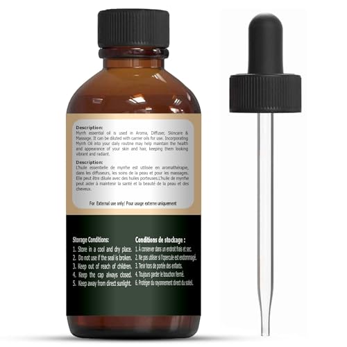 Organic Zing Myrrh Oil (Commiphora Myrrha) Oil | Pure & Natural Essential Oil for Aroma, Diffuser, Skincare & Massage- 30ml/1.01fl oz