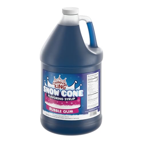 Carnival King Snow Cone Syrup 1 Gallon - Delicious Shaved Ice Flavoring for Slushies, Machines &amp; Parties (Bubble Gum)
