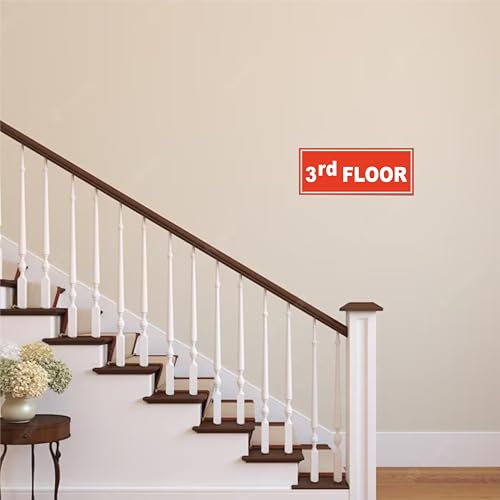 Image of ATTRACTSO - 3rd Floor Sign Self Adhesive Laminated Sticker for Home, Office, Shop, Hospital, Hotel, Theatre, Restaurant - 12 inchx5 inch inch (Red)