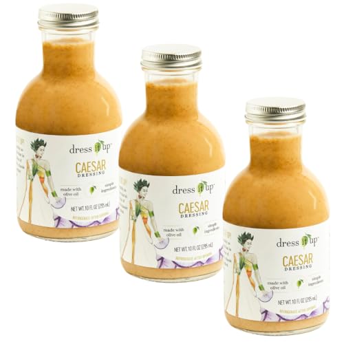 Dress It Up Salad Dressing, Caesar, 3-10 oz Bottles - Clean, Healthy, Delicious, Gluten-Free, Paleo, Keto, Vegan, Versatile, Marinade