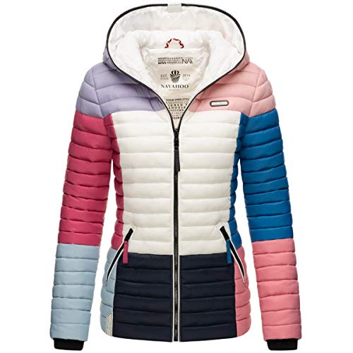 Preisvergleich Produktbild Navahoo Damen Jacke Steppjacke Übergangsjacke gesteppt Colour Blocking B841 [B841-Multikulti-Dark1-Gr.S]