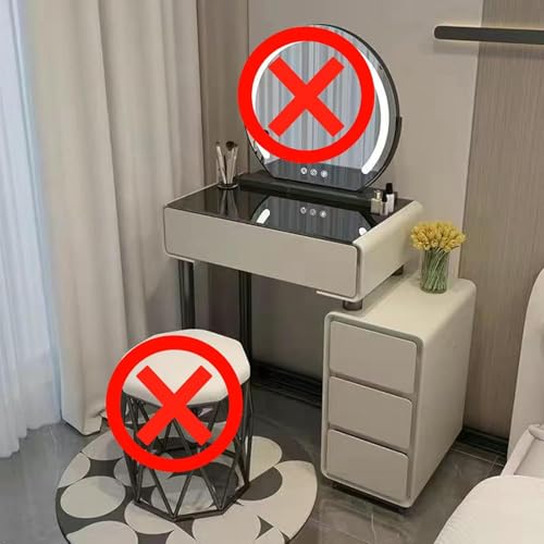 ���ϑ� �h���b�T�[ �R���p�N�g ���C�N�f�X�N ���� dressing table �����K���X�V�� ��?�� �I�V���� ���[�t�� LED�~���[���C�g�t�����邳�����\��3�̏Ɩ����[�h �h���b�T�[�e�[�u�� �P�n ������� ����50cm�`80cm (�����X�c�[��