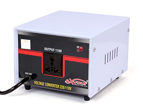 Axvolt Crysta 1000W Step Down Voltage Converter | 220V/230V to 110V/120V Transformer | Use USA/Canada Appliances in India | Heavy Duty Power Converter