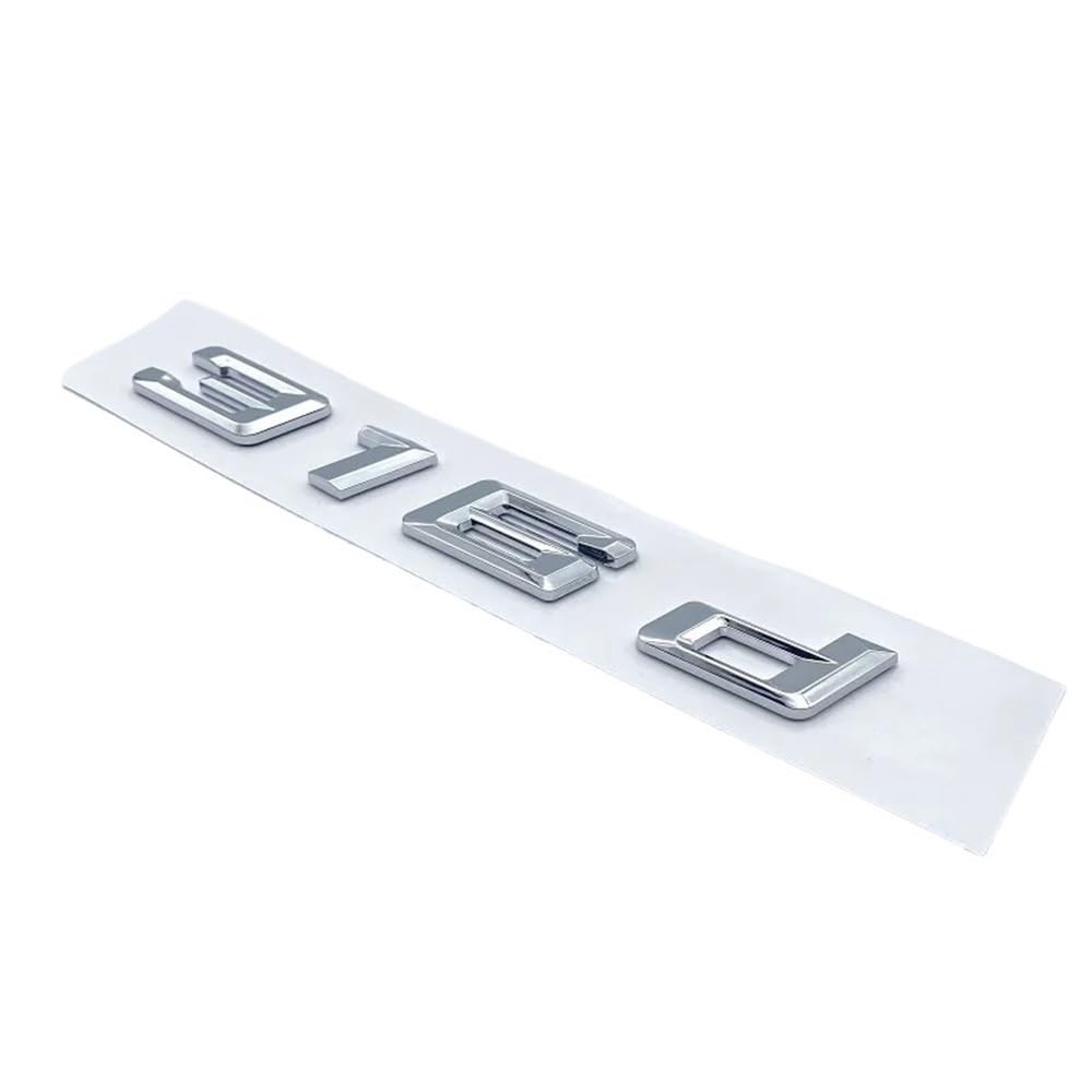 YTQMoreBNZ YYDStes ABS Car Trunk Logo Sticker Accessories Compatible With 3 Series 316d 318d 320d 325d 328d 330d 335d 340d 350d(Chrome silver 316d)