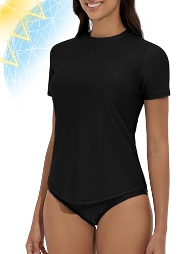 Women's Rash Guard Short Sleeve Swim Shirts UPF 50+ Quick Dry Swimsuit Top UV Sun Protection Bathing Suit Top2