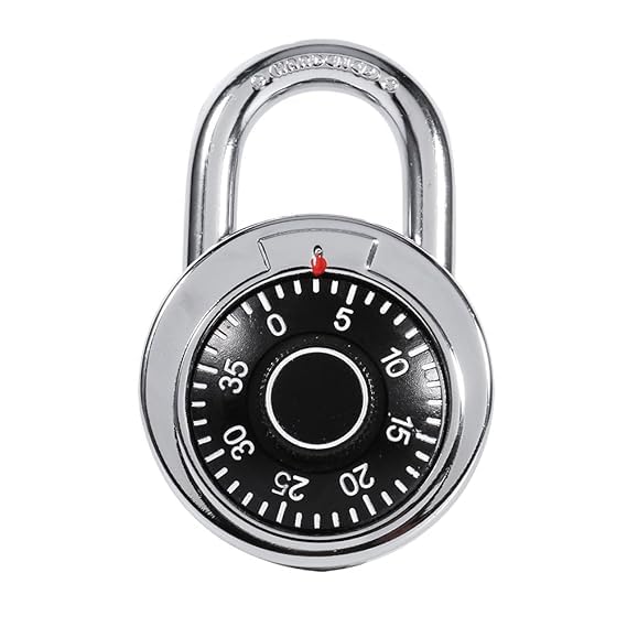 Image of Coded Lock, Rotary Padlock Combination Padlocks Rotary Padlock Digit Combination Locker Lock Safe Round Dial Number Luggage Suitcase Security.