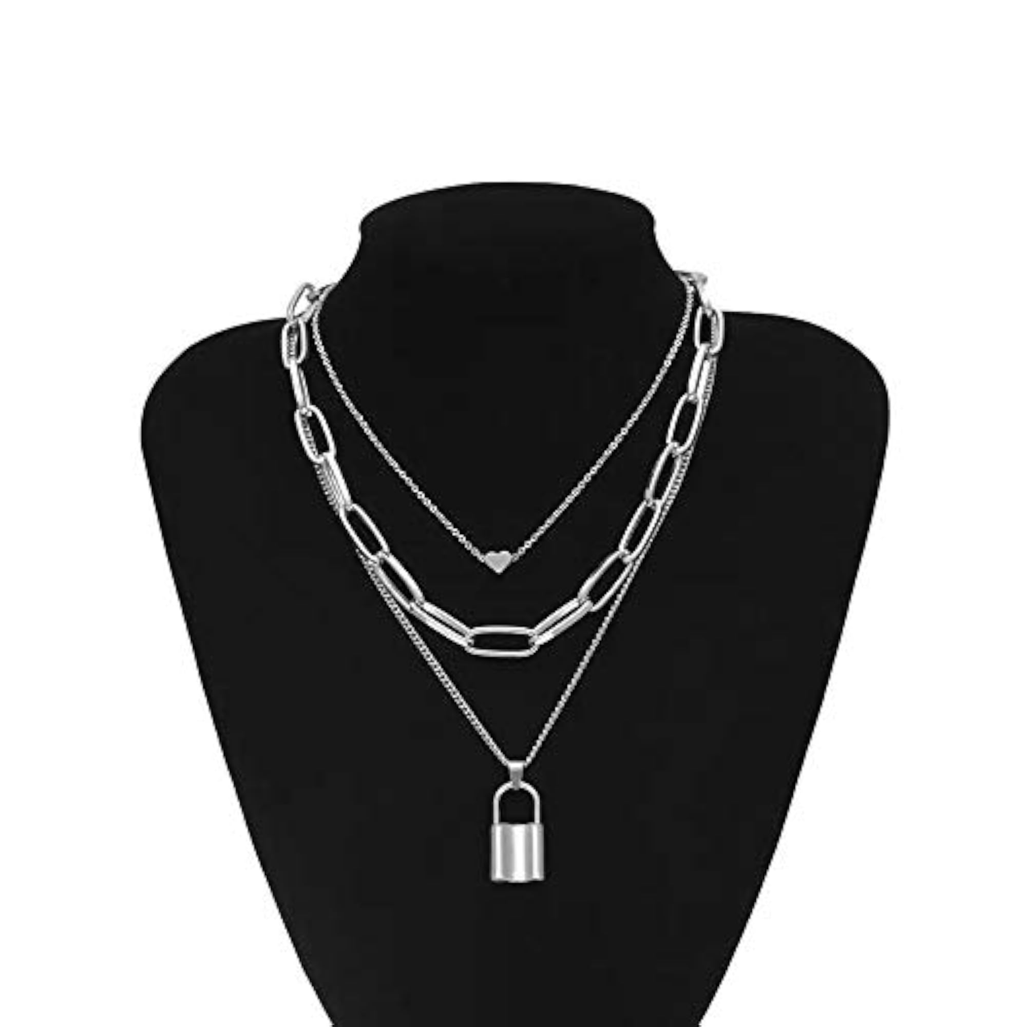 2 Multilayer Chain Pendant Necklace Set