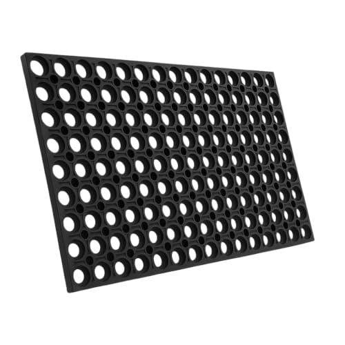 Gummimatte Schmutzfangmatte Ringgummimatte Lochmatte Ringmatte, Fußabtreter mit Verbinder – Rutschfest Outdoor & Indoor Matte für Eingang 22mm 5 Größen – 80x120 cm