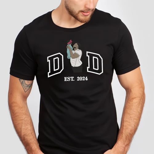 IZI POD - Custom Photo Dad Grandpa Papa Embroidered Kids Name Gifts For Fathers Day Crewneck Sweatshirt, T-Shirt, Hoodie3