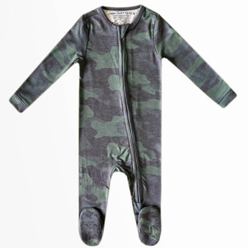 Image of Copper Pearl Zip-Up Footie Baby Pajamas - Soft Newborn Onesies for Boys & Girls, Tag-Free with Two-Way Zipper Baby Sleepers for Newborn - 24 Months, Hunter