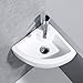 Small Bathroom Sink Wall Mounted Basin Triangle Corner Mini Sink with Chrome Faucet & Waste Drain Kit-12.8 x 12.8 x 5.1inch/325 x 325 x 130mm