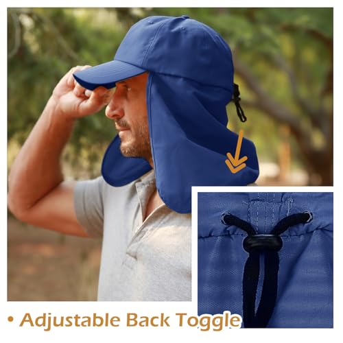 Image of Solaris Outdoor Fishing Hat with Ear Neck Flap Cover Wide Brim Sun Protection Safari Cap for Men Women Hunting, Hiking, Camping, Boating & Outdoor Adventures