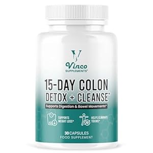 Vinco Colon Cleanse 15 Day Detox – Supports Weight Loss – Eliminates Toxins – Relieves Constipation & Bloating – Probiotics for Gut Health – Promotes Regularity – Herbal Stool Softener