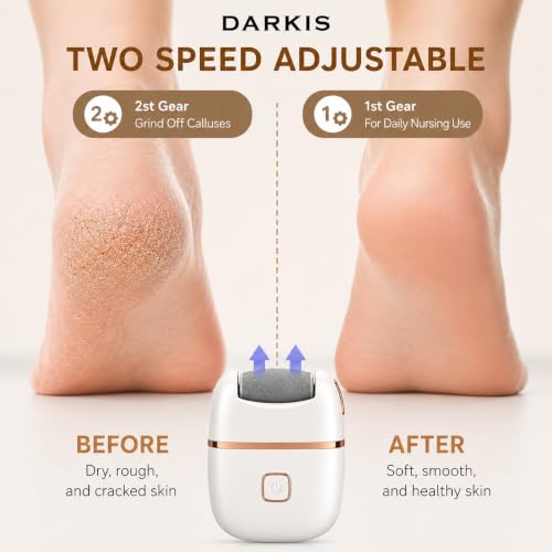 Image of DARKIS Callus remover for feet, dead skin remover electronic pedicure tools | Perfect foot scrubber and cleaner machine (White)