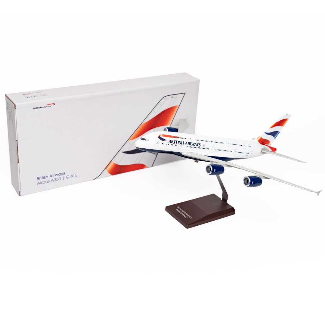 British Airways Airbus A380-800 - High Detail - Large Plastic Model Plane - 1/200 Scale - 14.5 Inch Length with Stand