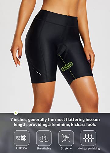 Baleaf BALEAFEAI009A05WBL00105 Women'S Cycling Shorts 4D Padded Bike Shorts Bicycle Biking Gear 7 Inch Biker Shorts thumb #2