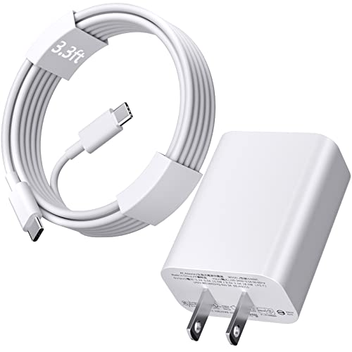 Jiunai USB C Wall Charger for Pixel 8a, 18W Plug-in USB C Charge Block 3.3ft USB C Cable Power Delivery 9V 2A Speed Charger Adapter PD Type C Wall Charger Block for Google Pixel Tablet iPad Galaxy S24