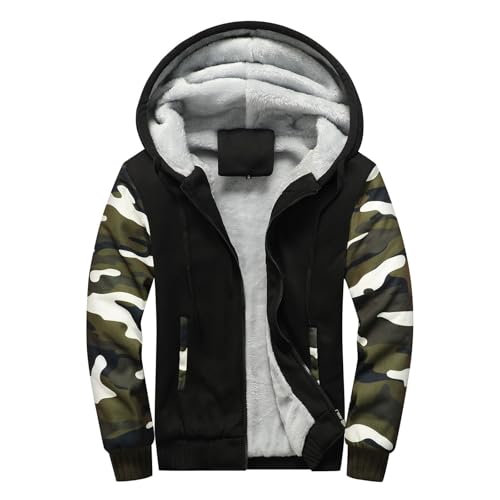 Sweat à capuche épais homme AG contre le froid veste zippée