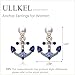 Anchor Earrings for Women Blue Rhinestone Earrings Pearl Drop Earrings Nautical Outfits for Women Rhinestone Pearl Earrings Nautical Jewelry for Women Yacht Accessories
