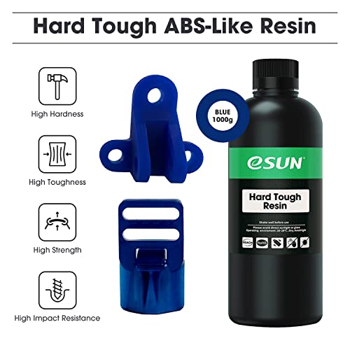 Image of eSUN 405nm LCD 3D Printer Rapid Resin UV Curing Resin ABS-Like Rapid Resin Hard Tough Resin High Impact High Tough Photopolymer Resin for Photon UV Curing LCD 3D Printer, Plastic Bottle, 1000g Blue