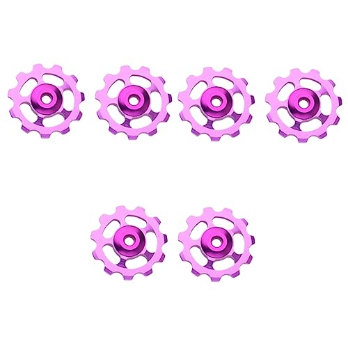 Milisten 6pcs Aluminum Alloy Rear Derailleur Pulley for Mountain Replacement Part Easy to Install Compatible and Derailleurs Color